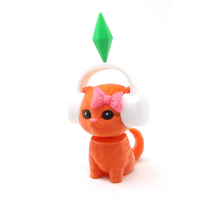 Headphone Wearing Sims Cat Bobblehead