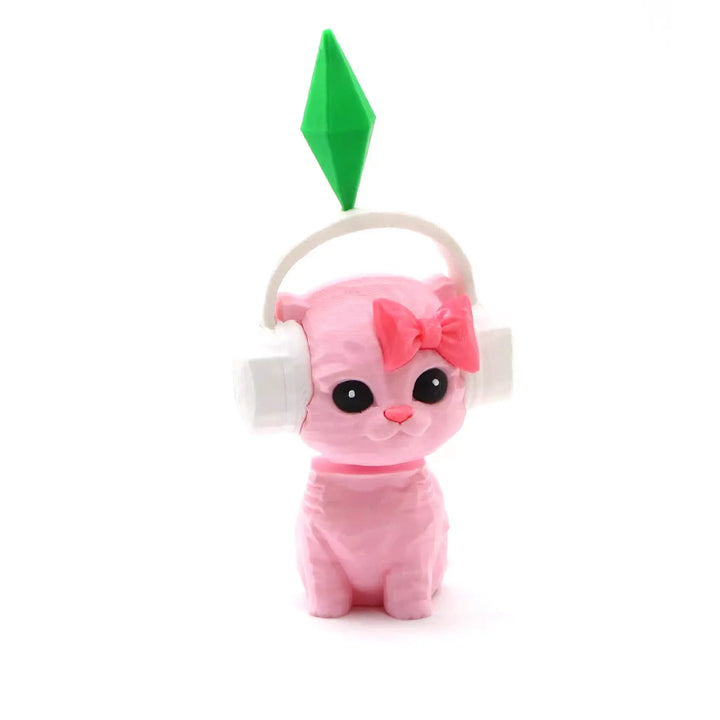 Headphone Wearing Sims Cat Bobblehead
