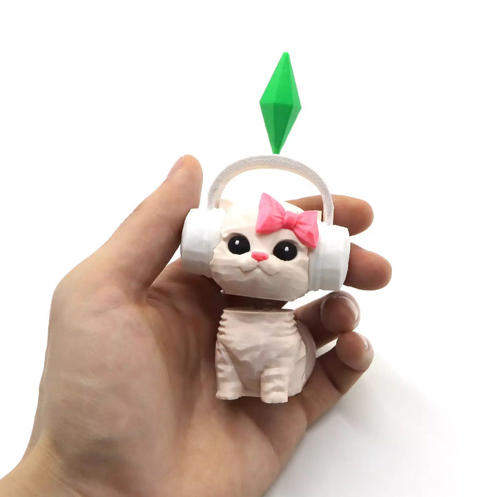 Headphone Wearing Sims Cat Bobblehead