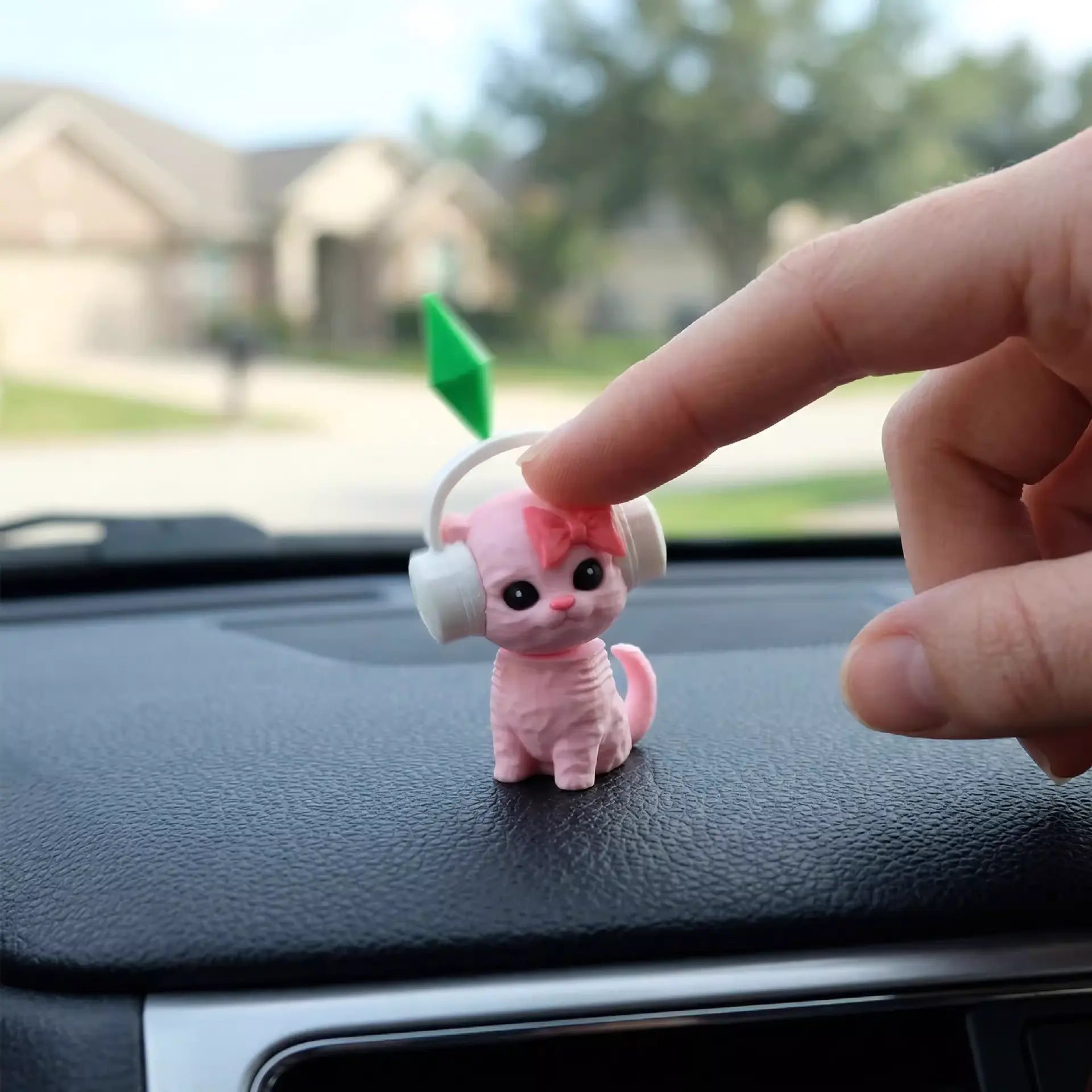 Headphone Wearing Sims Cat Bobblehead