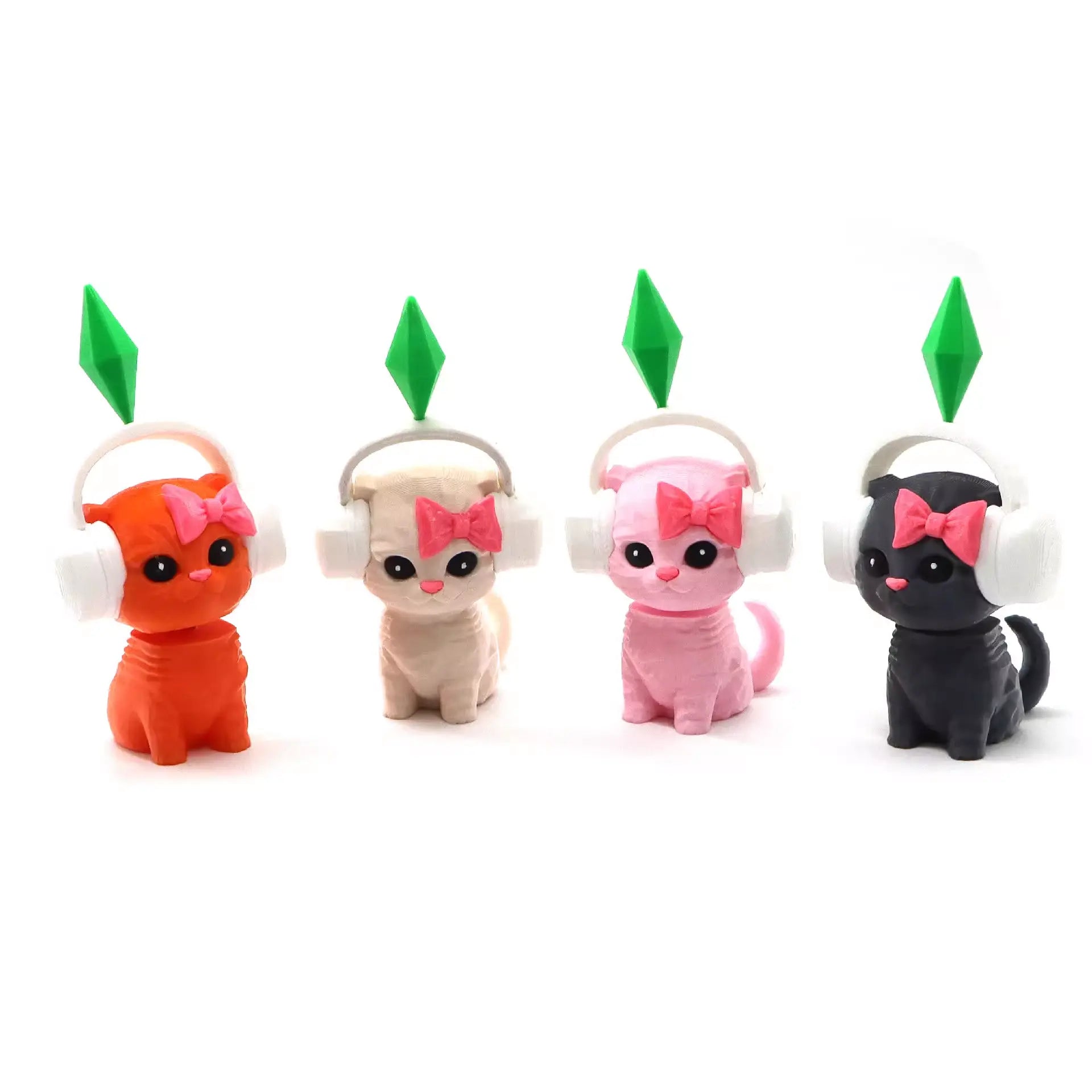 Headphone Wearing Sims Cat Bobblehead